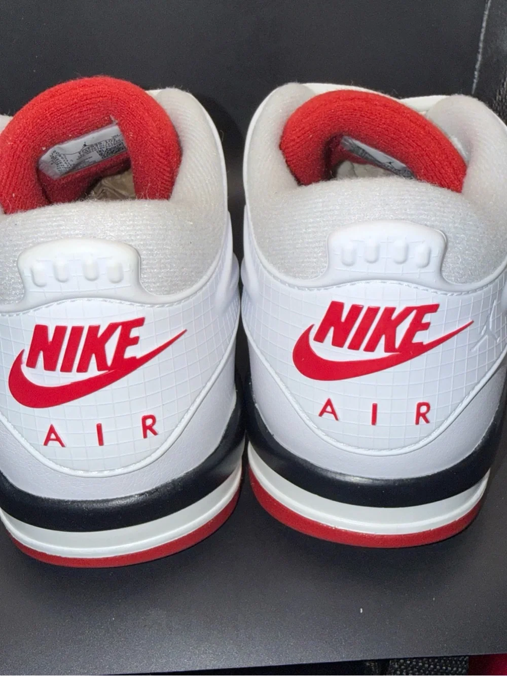 Size 9.5 - Air Jordan 4 RM White Fire Red, FQ7939-102, New Without Box Condition